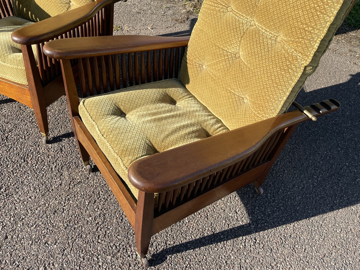 William Morris - Pair Of Mahogany Armchairs-photo-4