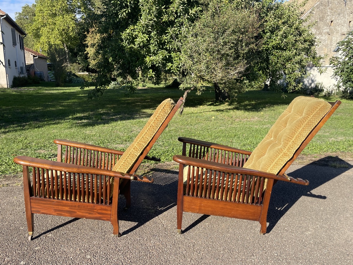 William Morris - Pair Of Mahogany Armchairs-photo-2