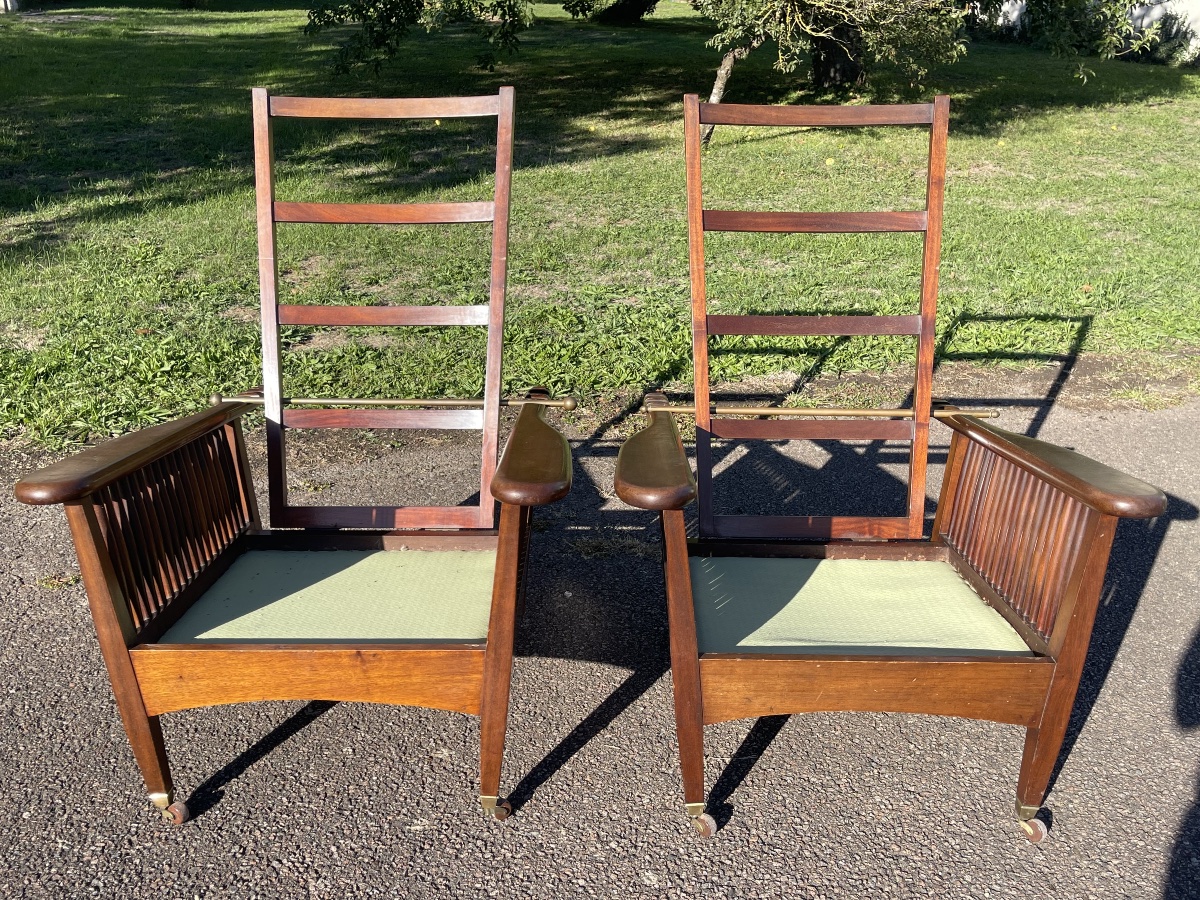 William Morris - Pair Of Mahogany Armchairs-photo-8