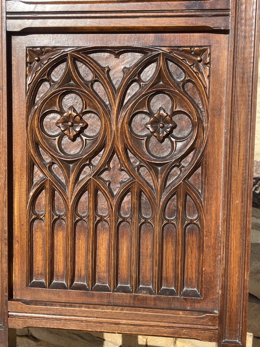 Pair Of Gothic Walnut Chairs-photo-4