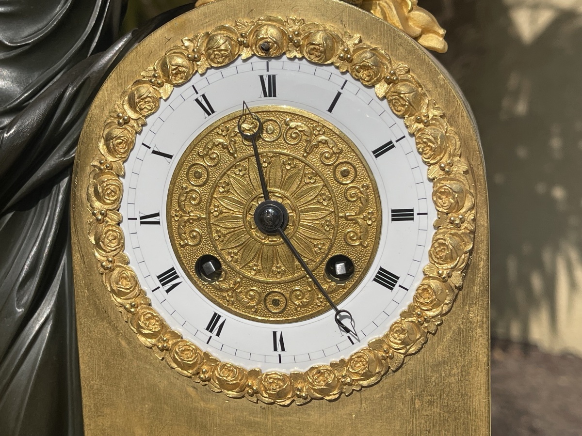 Pendule Empire en Bronze doré-photo-2