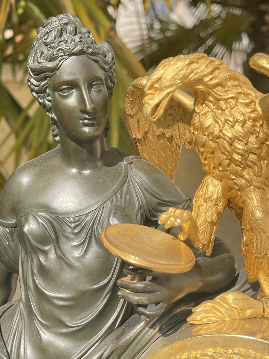Pendule Empire en Bronze doré-photo-3