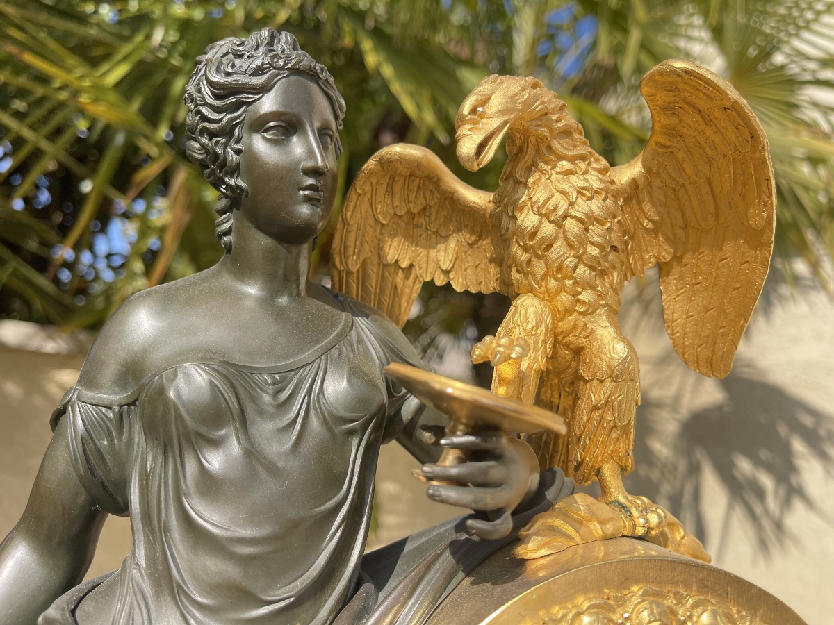 Pendule Empire en Bronze doré-photo-4
