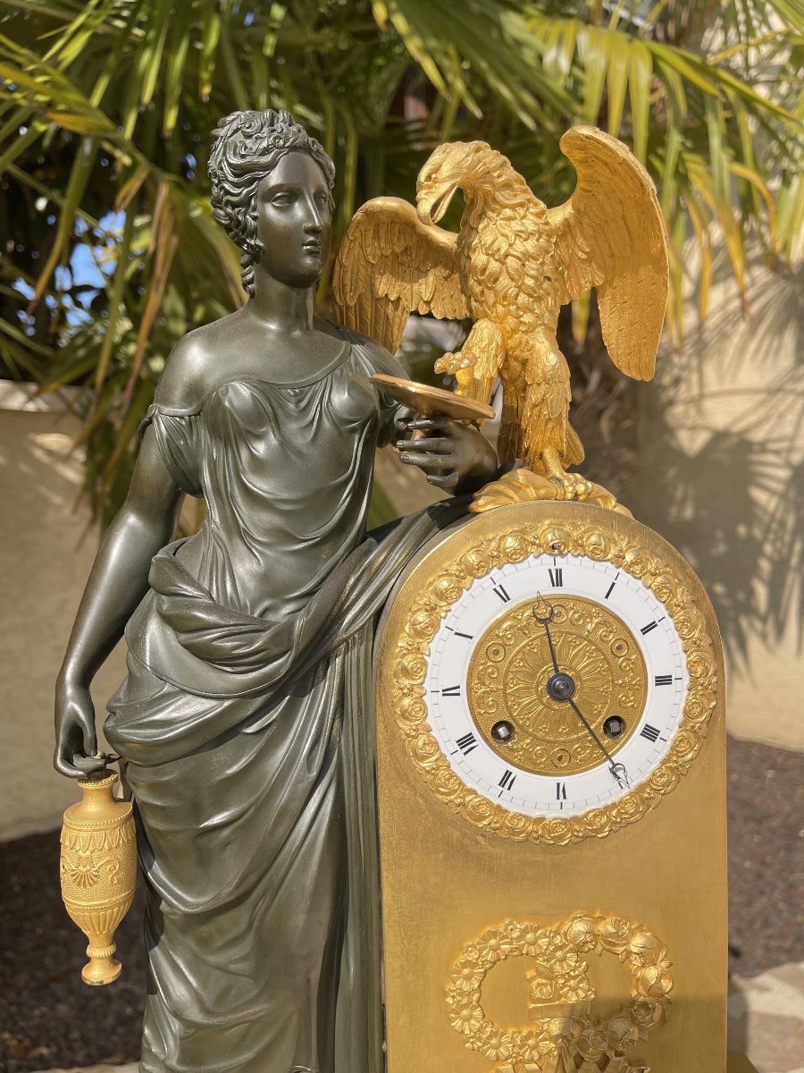 Pendule Empire en Bronze doré-photo-5