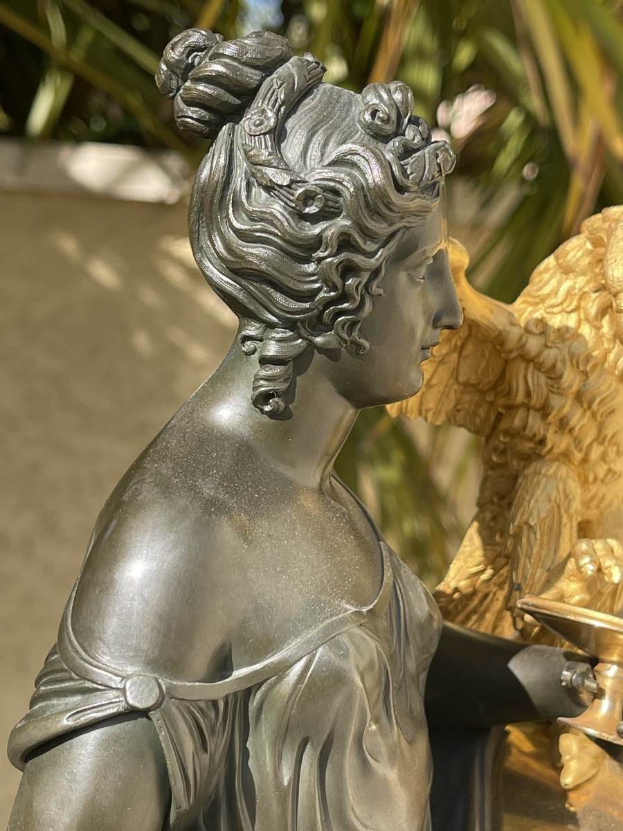 Pendule Empire en Bronze doré-photo-6