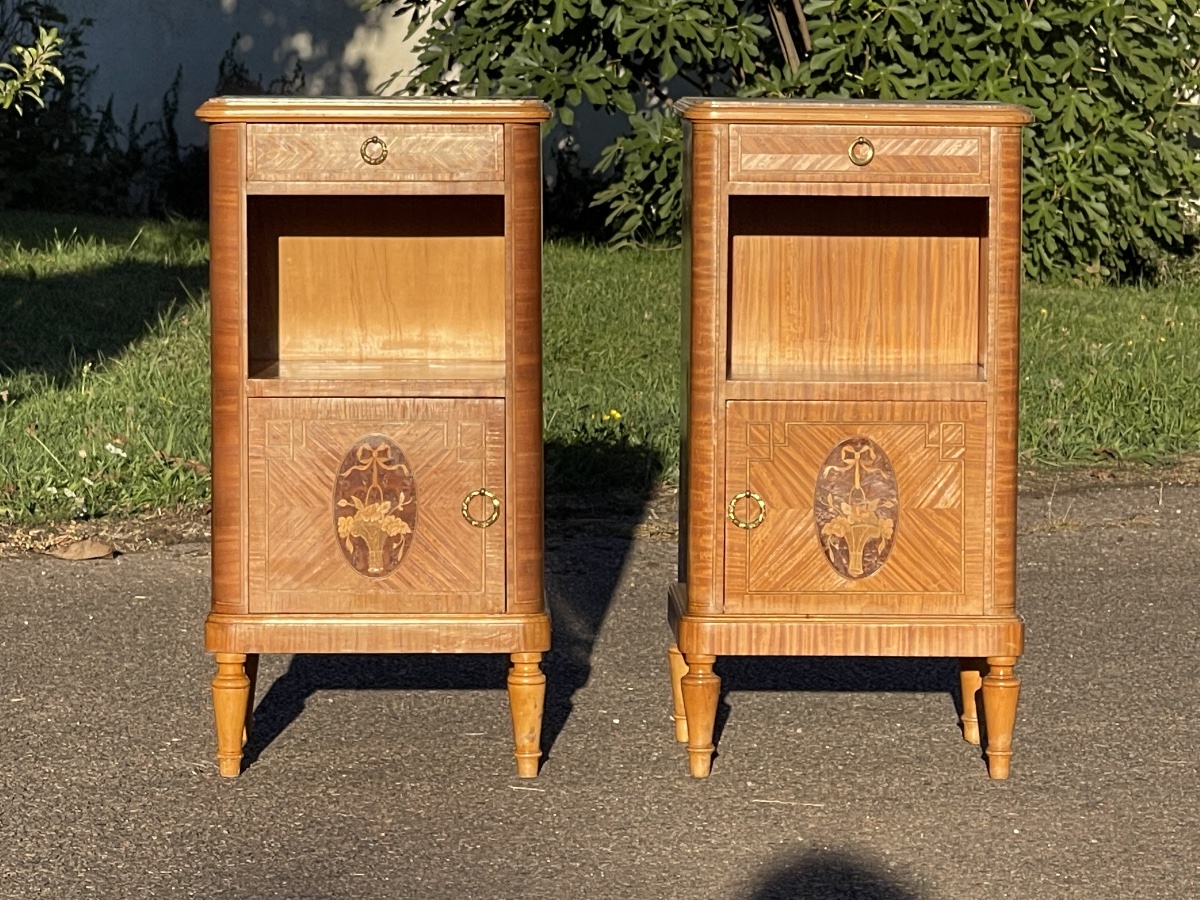 Paire de Chevets Style Louis XVI-photo-3