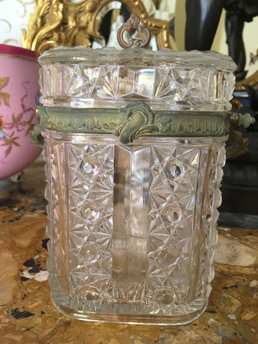 Molded And Pressed Glass Ice Bucket-photo-4