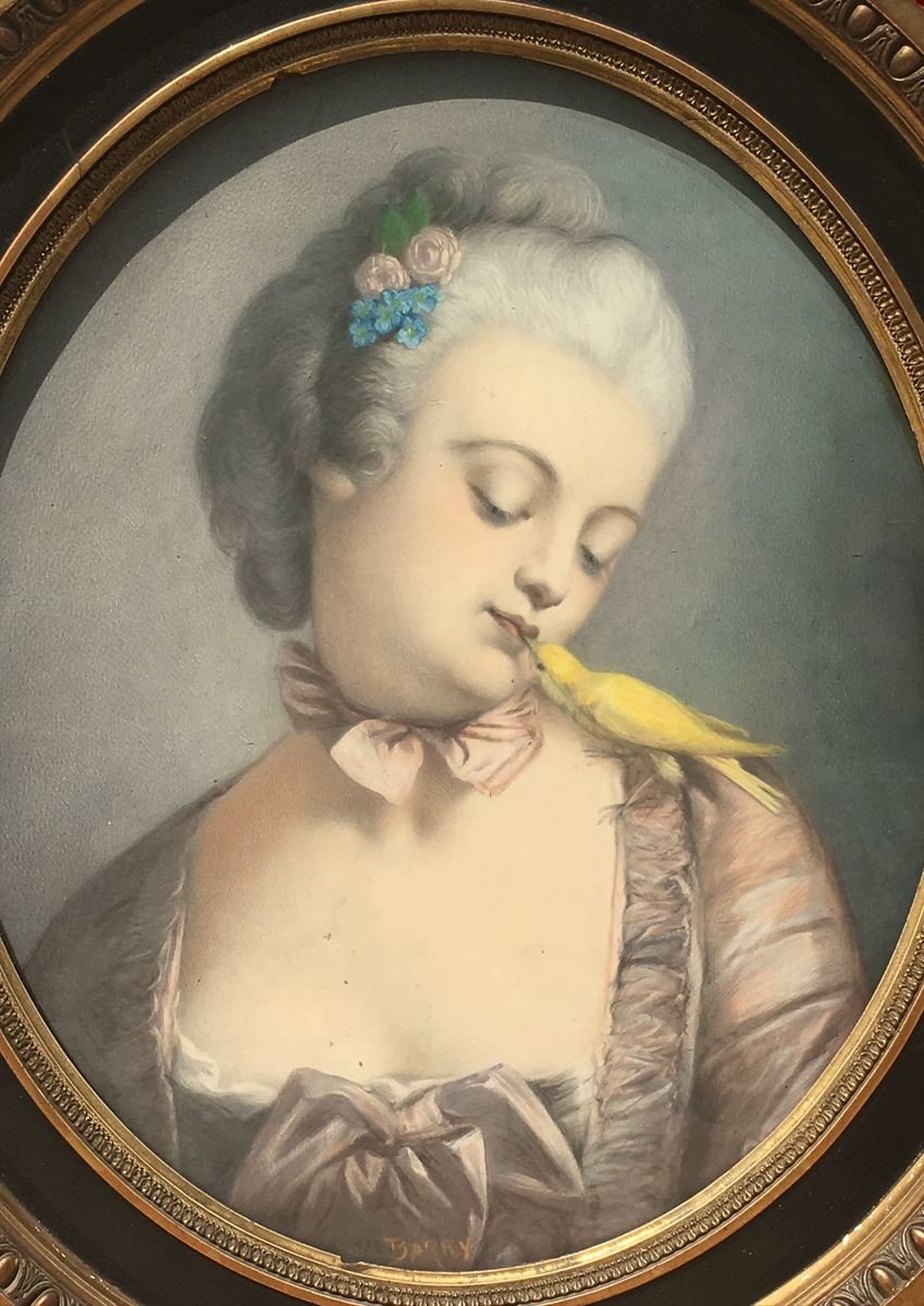 XVIIIth Pastel - Portrait Of Madame Du Barry-photo-2