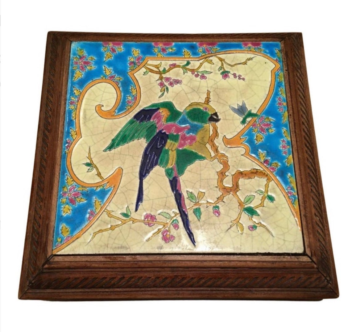Musical Trivet With Longwy Enamels