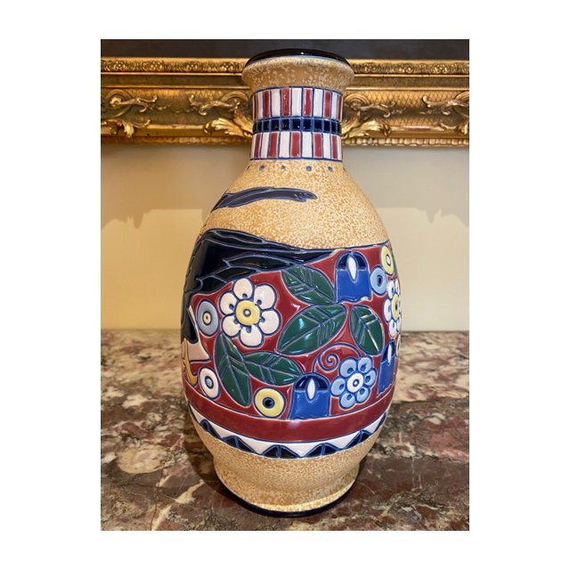 Vase Art Déco en Grès dans le Goût de Keramis-photo-4