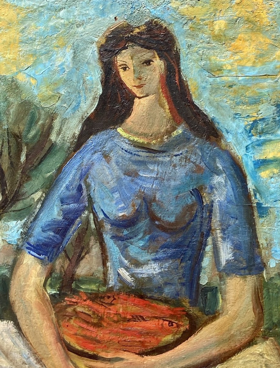 Luis MolnÉ - Oil On Panel, Portrait Of Woman-photo-3