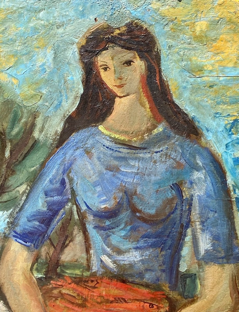 Luis MolnÉ - Oil On Panel, Portrait Of Woman-photo-4