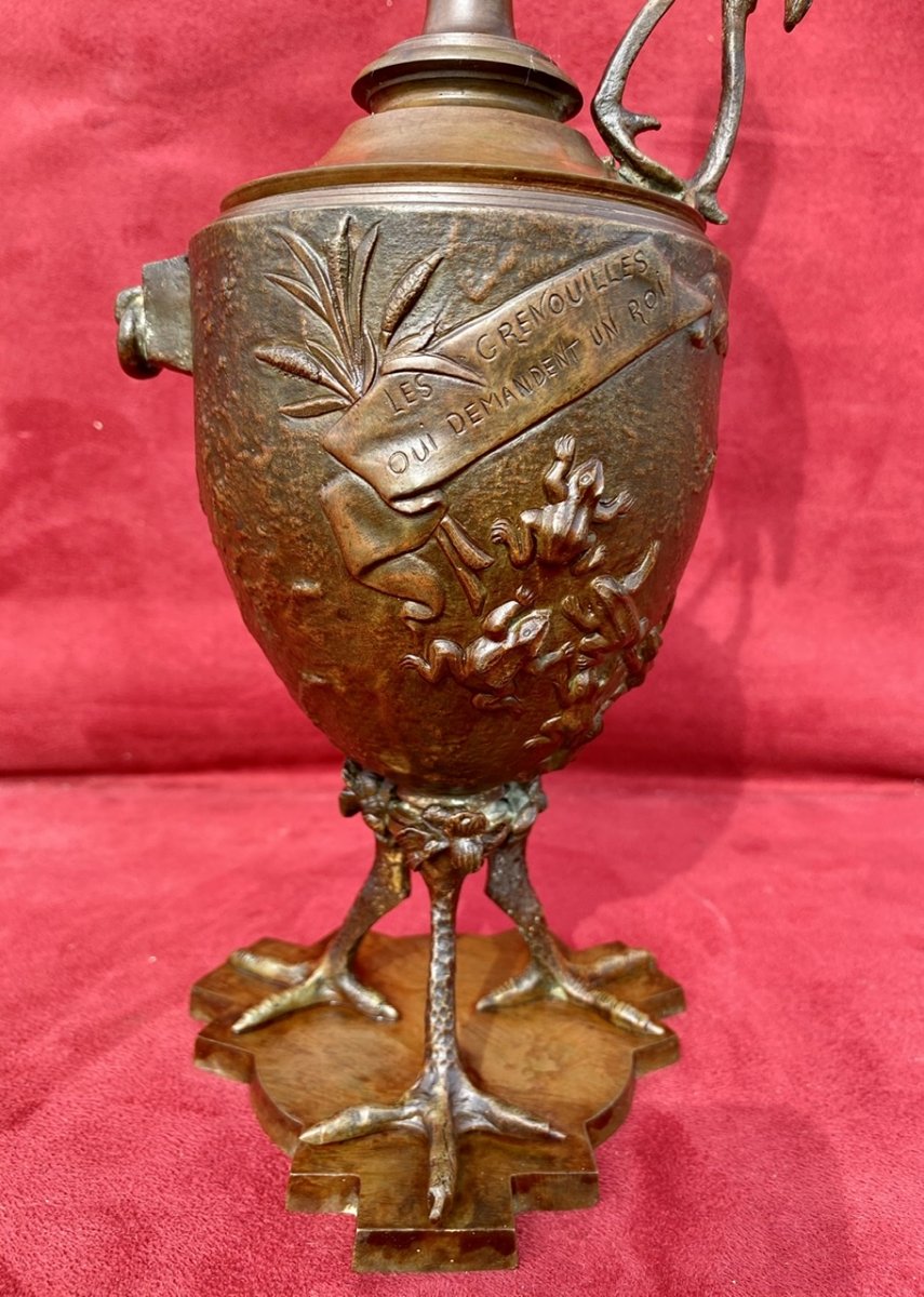 Auguste De Wever - Bronze « the Frogs Asking For A King »j. De La Fontaine-photo-2