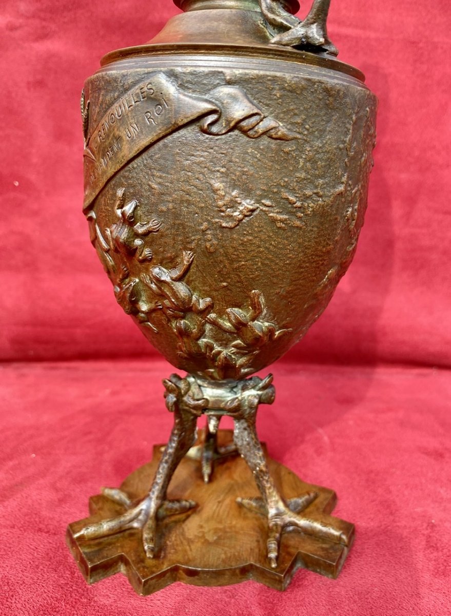 Auguste De Wever - Bronze « the Frogs Asking For A King »j. De La Fontaine-photo-4