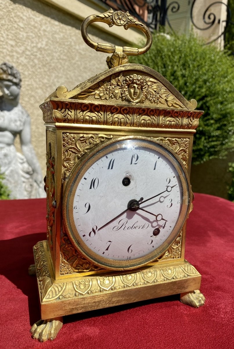 XVIIIth - Gilt Bronze Carriage Clock Period Louis XVI