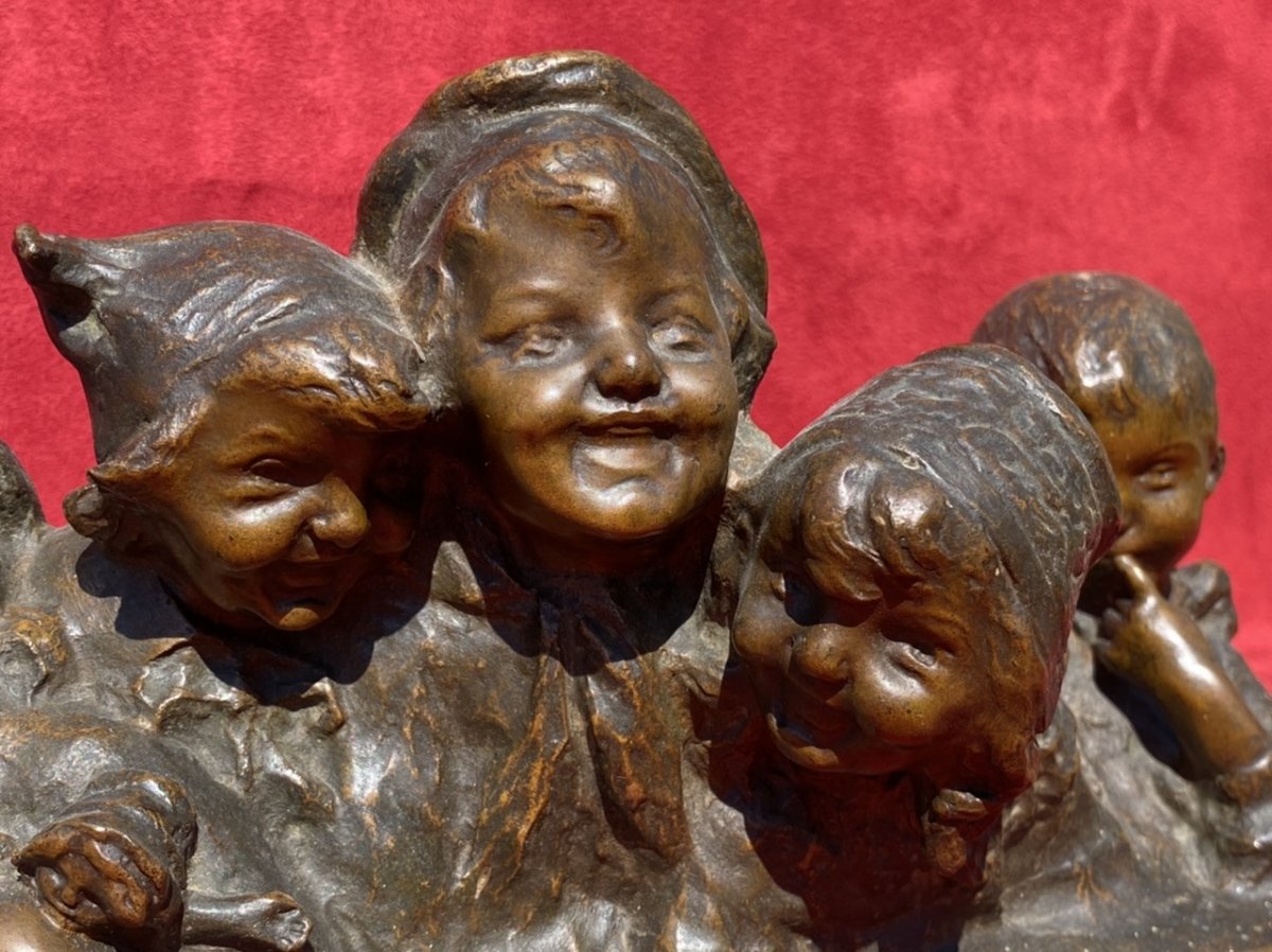 JUAN CLARA - Bronze, 6 Bustes d’enfants riants-photo-2