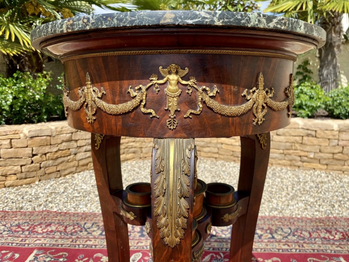  Sellette/Barbière en Acajou et Bronze Époque Empire-photo-2