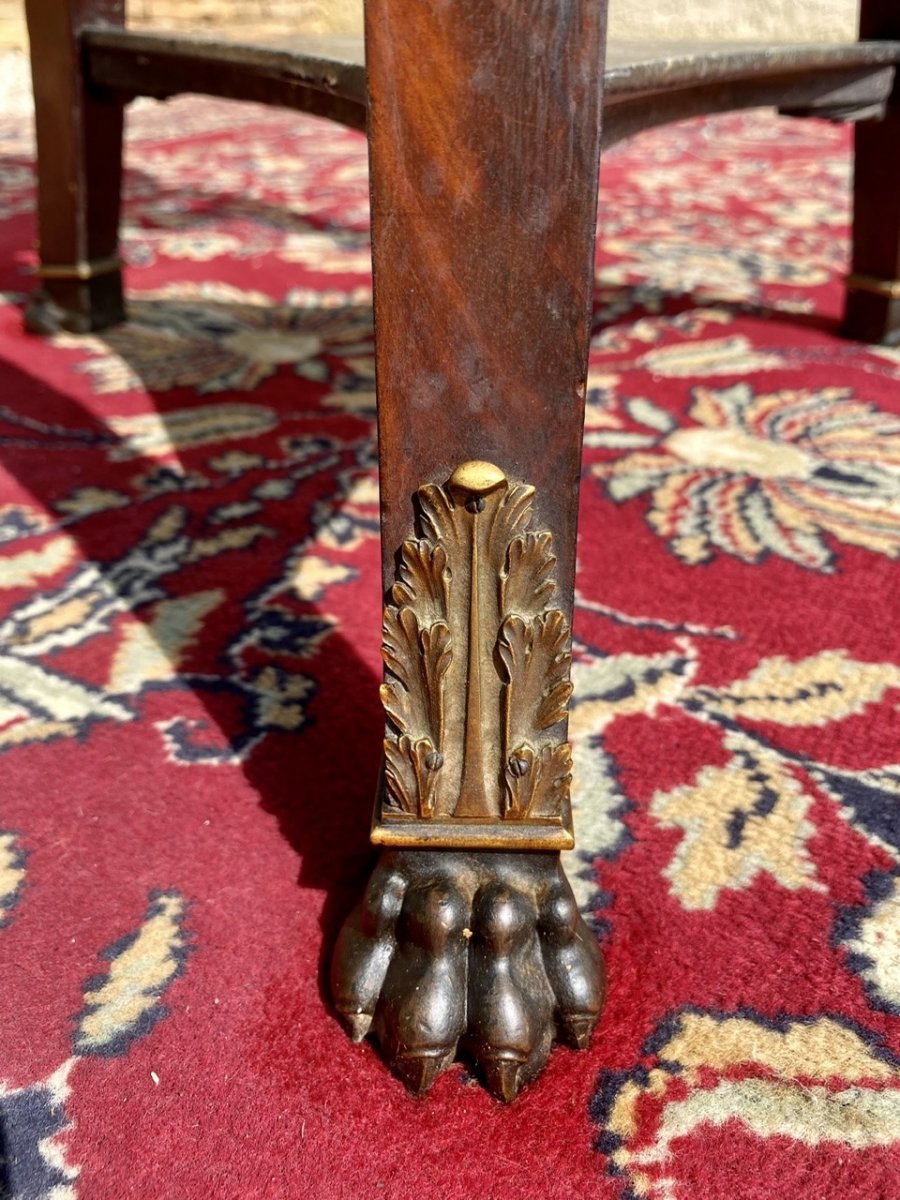  Sellette/Barbière en Acajou et Bronze Époque Empire-photo-5