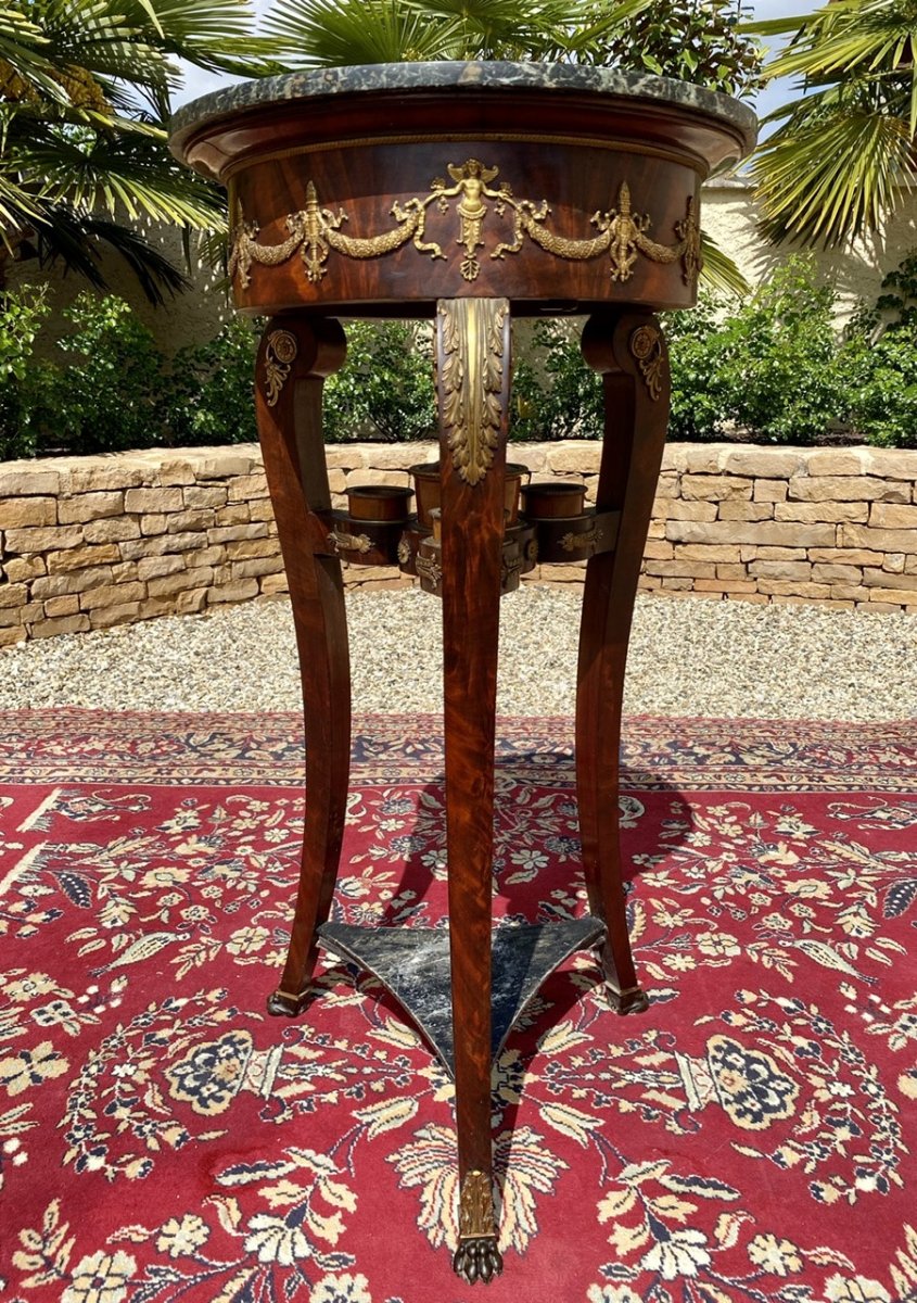  Sellette/Barbière en Acajou et Bronze Époque Empire-photo-6