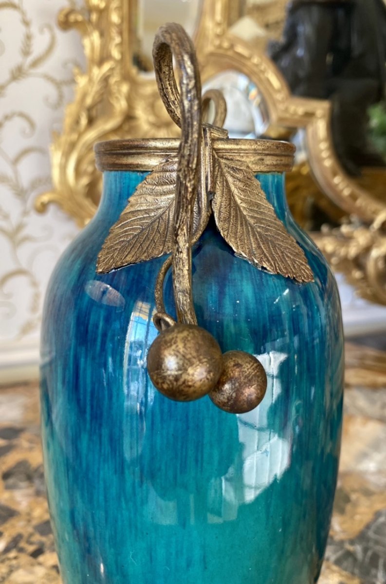 Paul Milet SÈVRES - Vase Balustre Bleu-Vert-photo-1