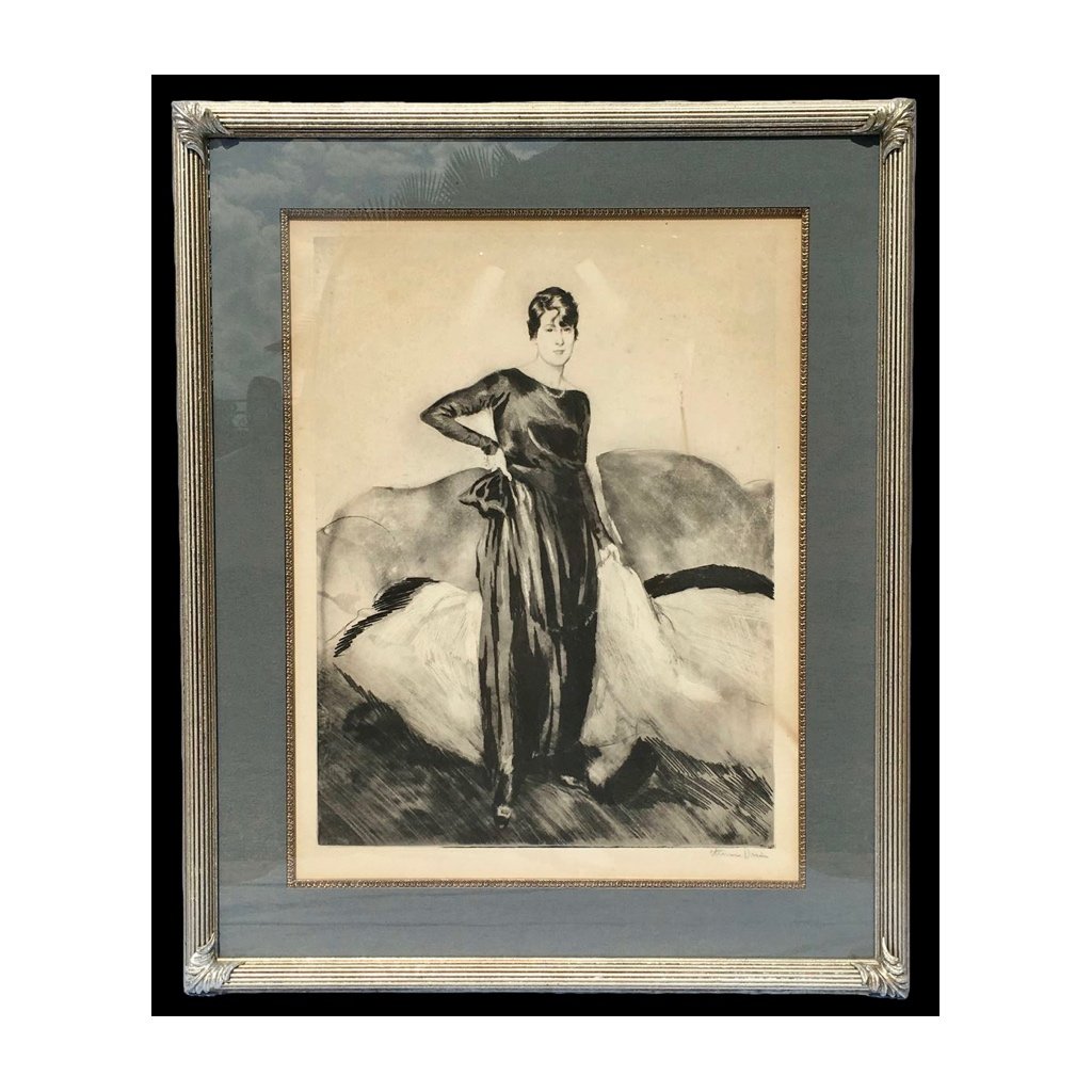 Etienne Drian - Large Portrait Of A Woman In Foot