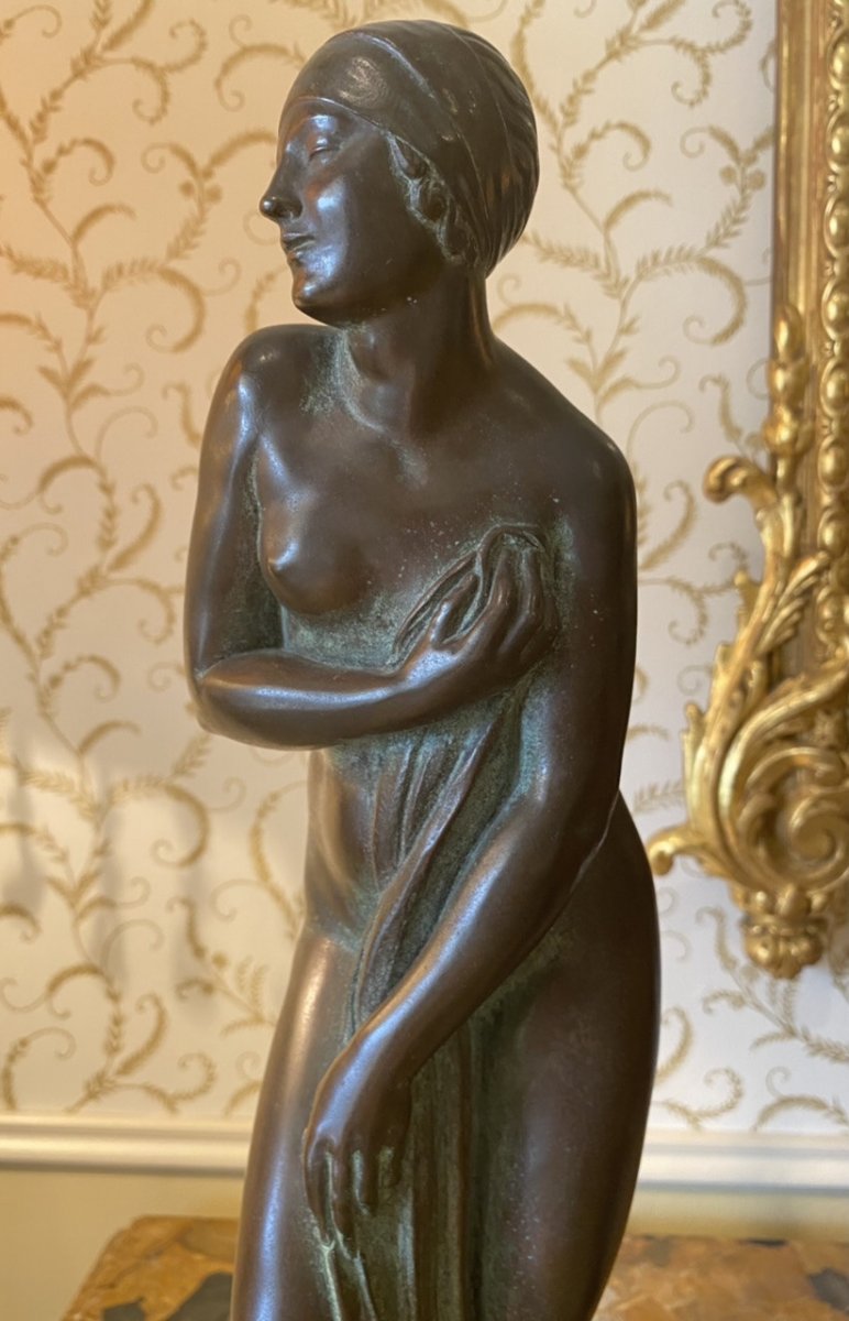 G. CHAUVEL - Bronze, Bain de Champagne CARON Paris 1926-photo-2