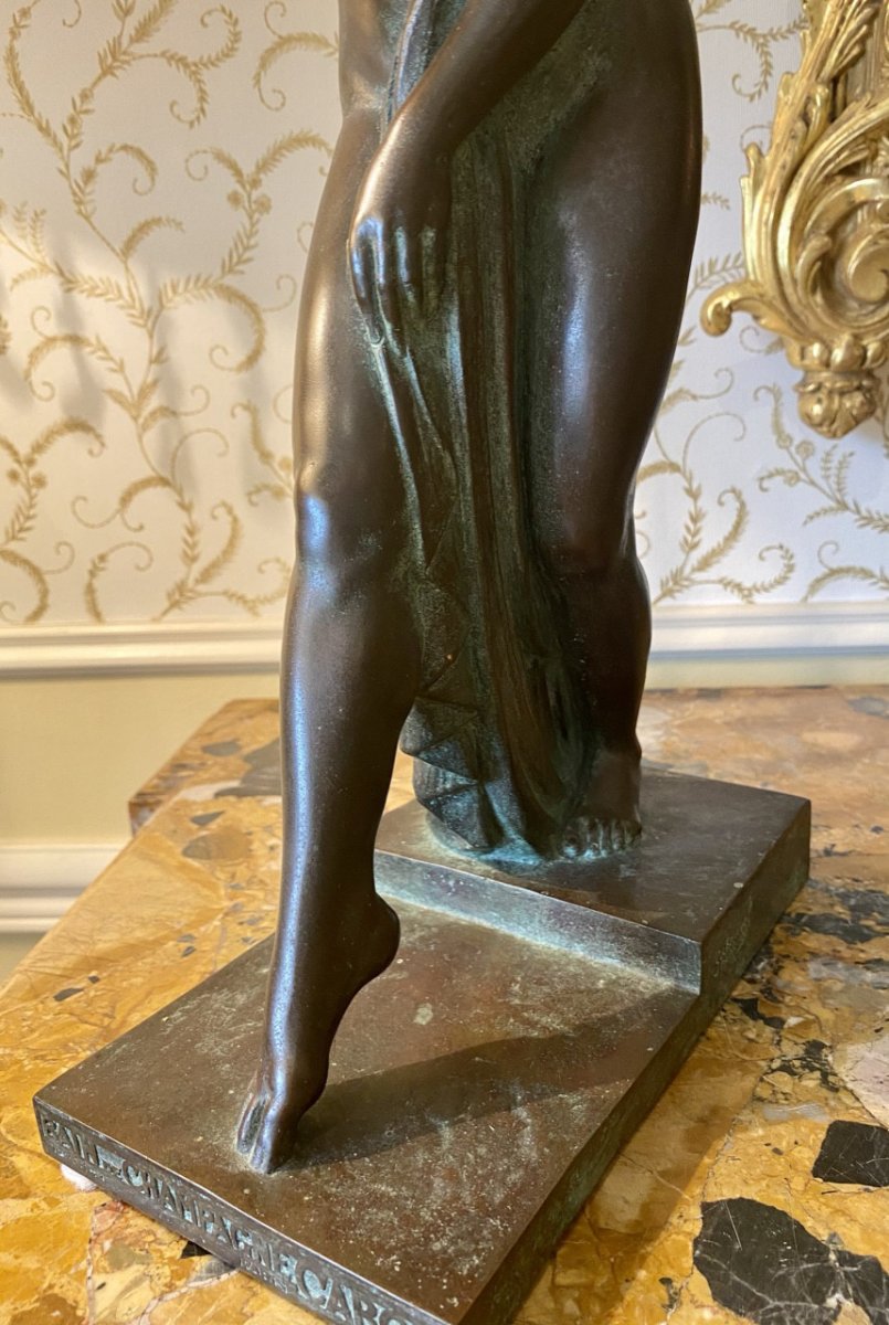 G. Chauvel - Bronze, Bath Of Champagne Caron Paris 1926-photo-3
