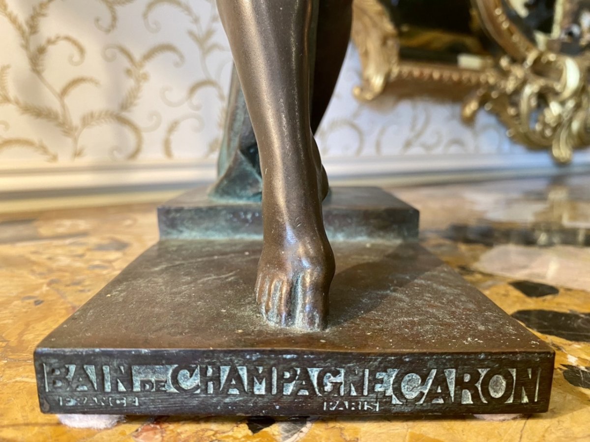 G. Chauvel - Bronze, Bath Of Champagne Caron Paris 1926-photo-4