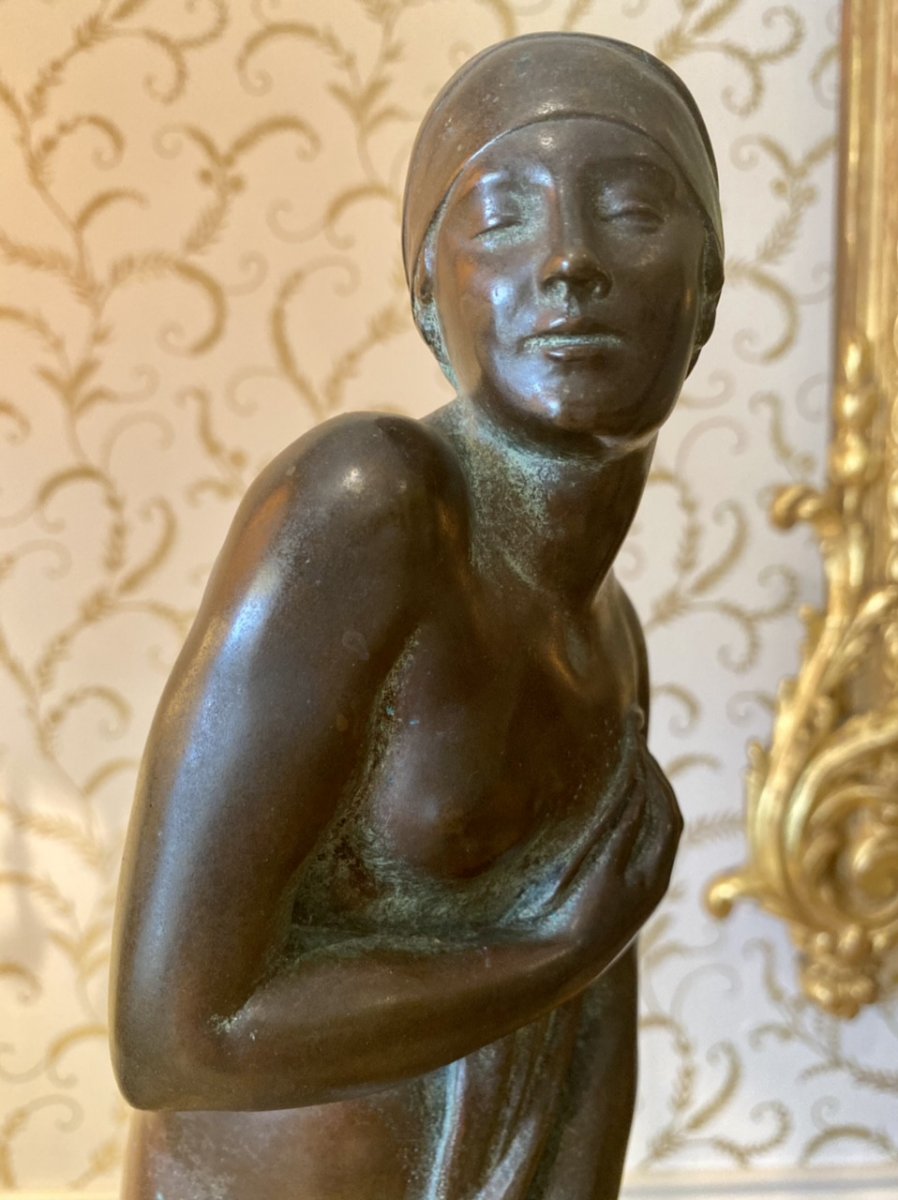 G. CHAUVEL - Bronze, Bain de Champagne CARON Paris 1926-photo-2