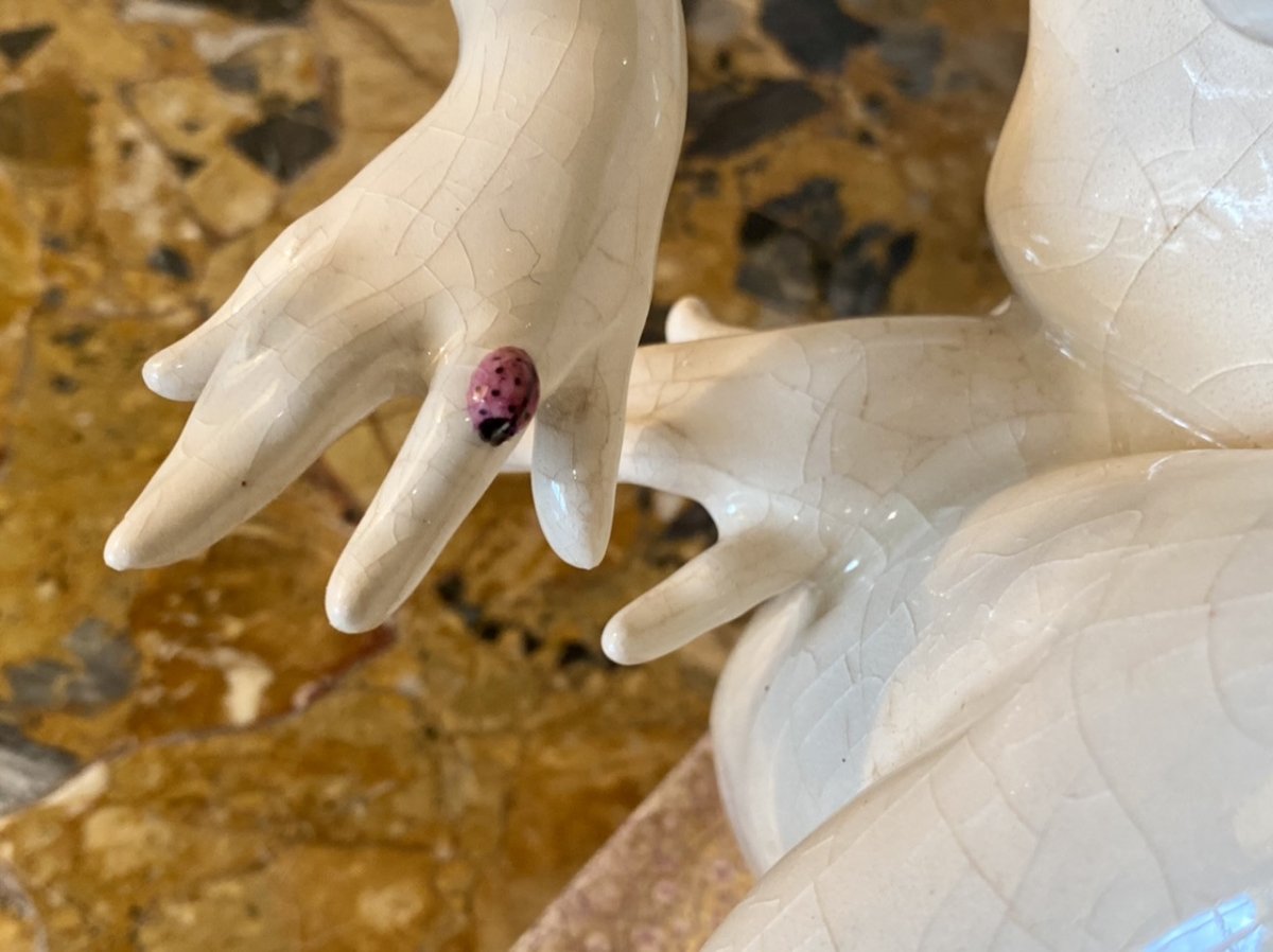 Oscar Zadory - Ceramic Ch France, Young Woman And Ladybug-photo-3