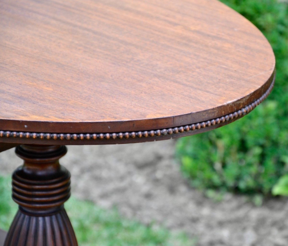 Oval Table Or Pedestal In Solid Mahogany-photo-2