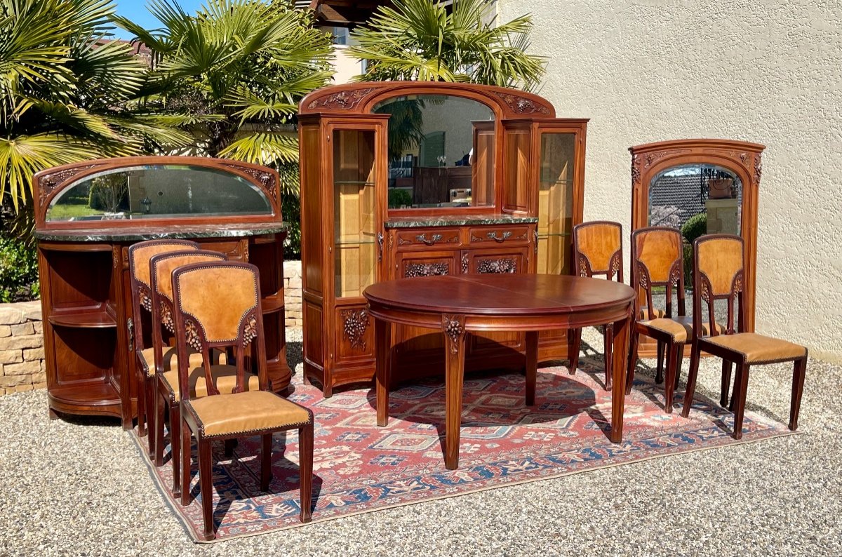 Salle à Manger Art Nouveau en Acajou 