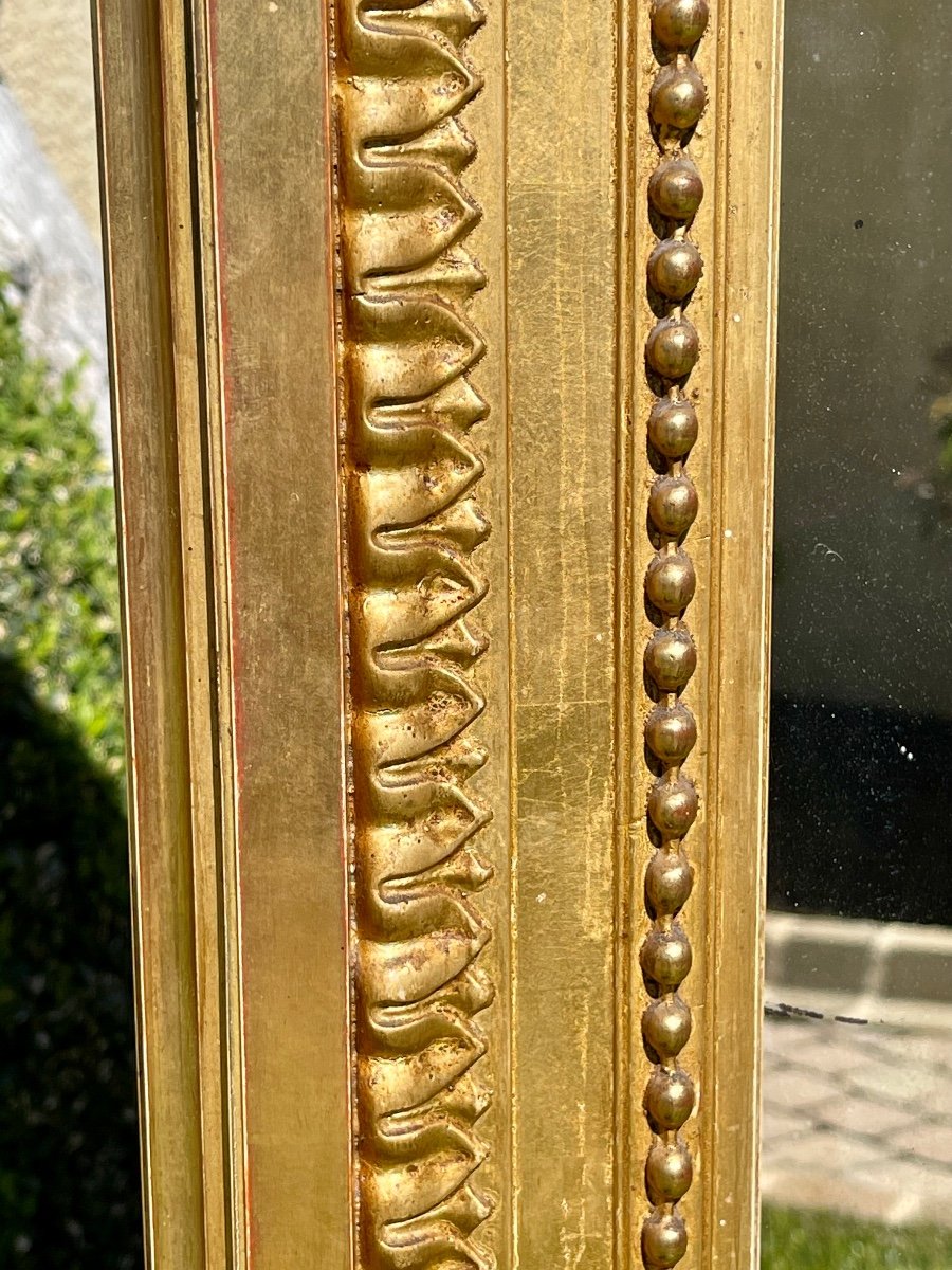 Louis XVI Style Golden Plaster Mirror-photo-2