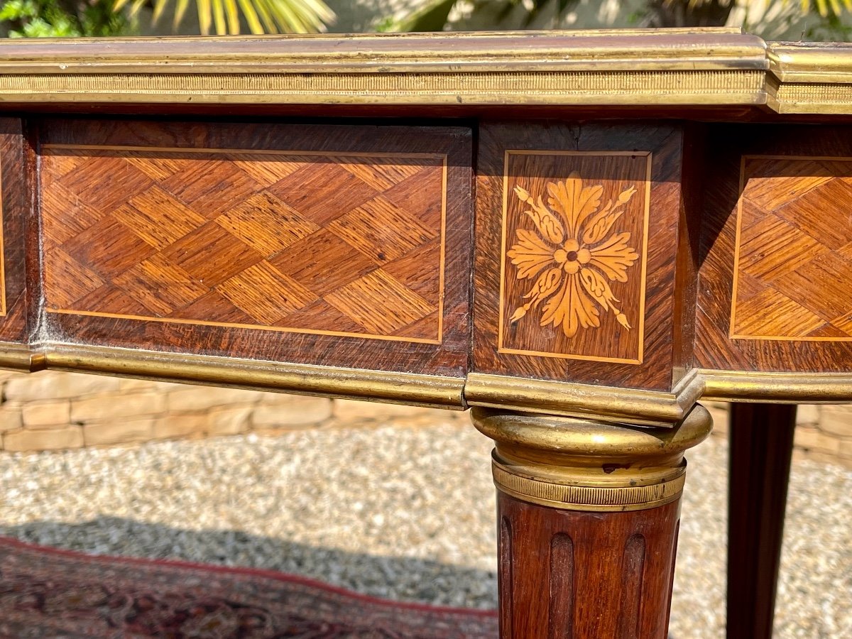 Middle Table Marquetry & Beonze Napoleon III Period-photo-3