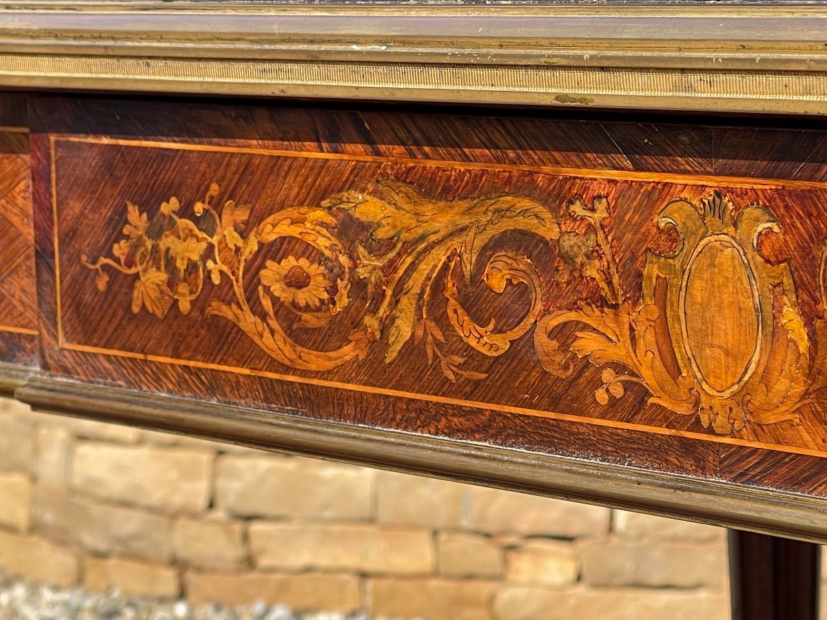 Middle Table Marquetry & Beonze Napoleon III Period-photo-4