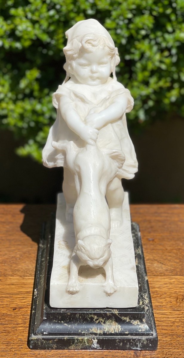 Juan Clara - Young Girl And The Cat,  Carrara Marble-photo-3