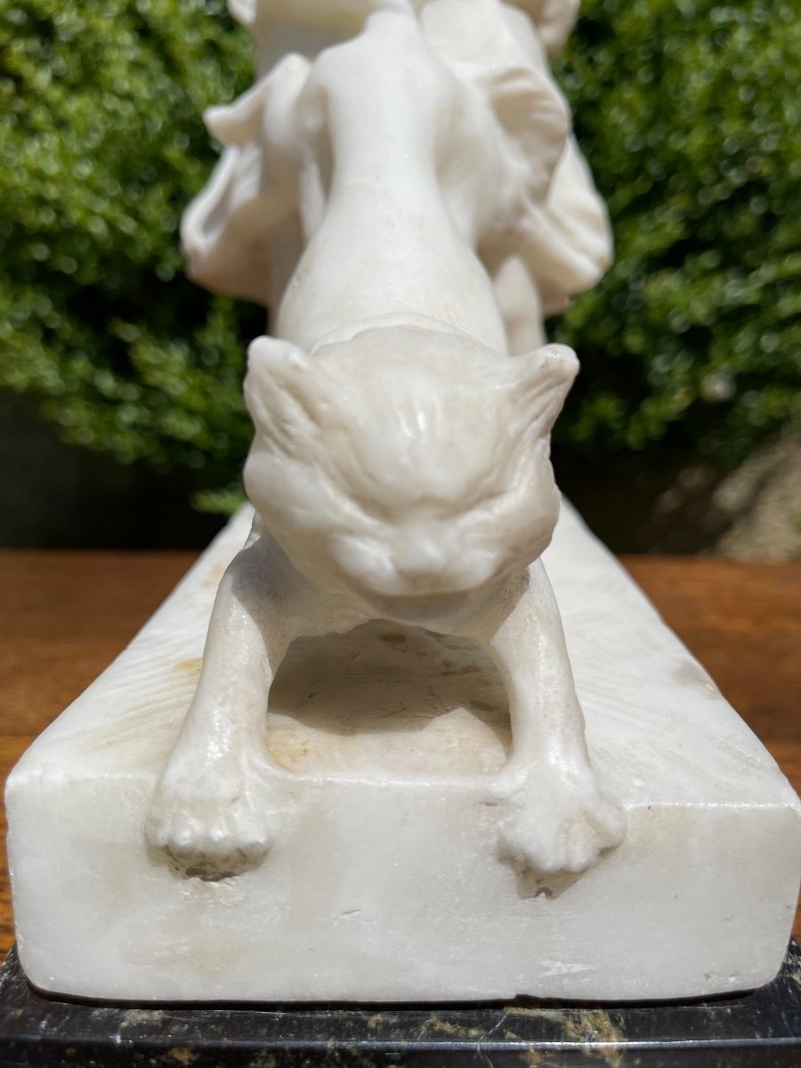 Juan Clara - Young Girl And The Cat,  Carrara Marble-photo-6