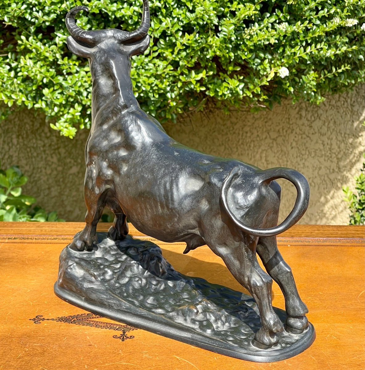 Assigned To A. Clesinger - Bronze « Roman bull » With Brown Patina-photo-4