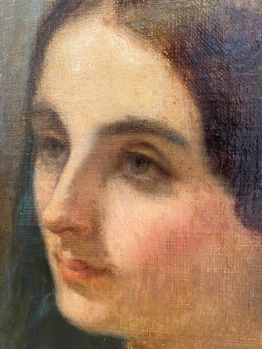 Portrait de Femme, Huile sur Toile-photo-3