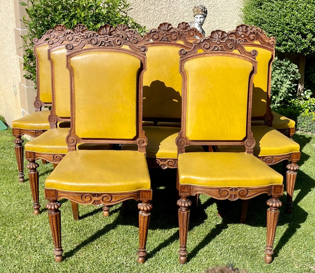 Suit Of 9 Walnut Chairs Period Napoleon III-photo-2