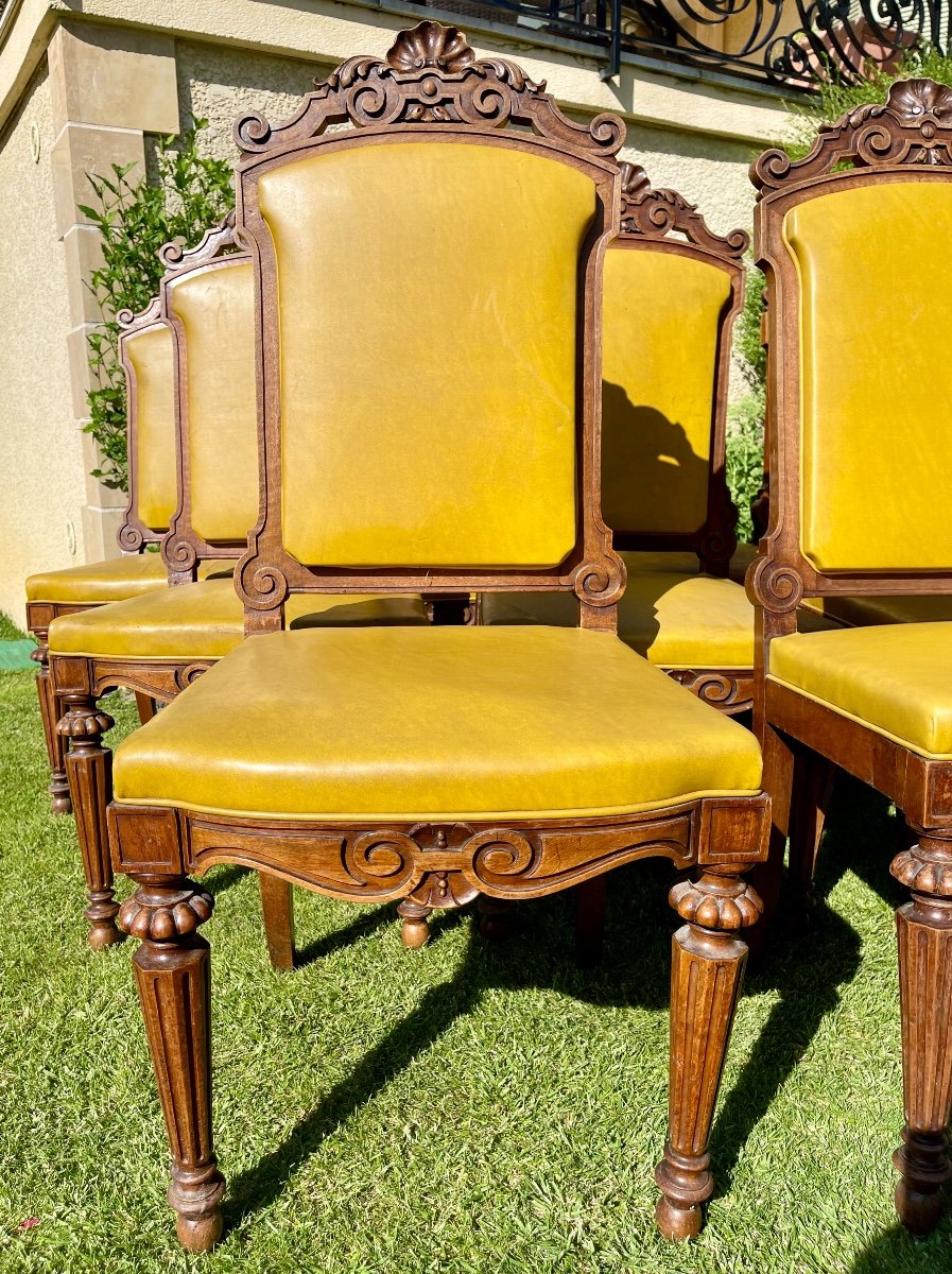 Suit Of 9 Walnut Chairs Period Napoleon III-photo-4