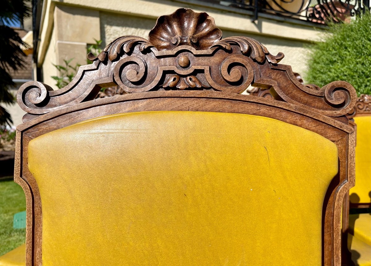 Suit Of 9 Walnut Chairs Period Napoleon III-photo-2
