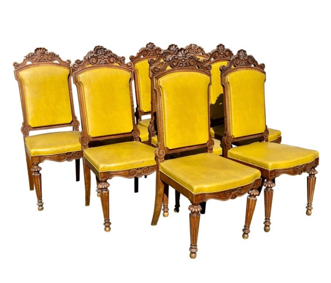 Suit Of 9 Walnut Chairs Period Napoleon III