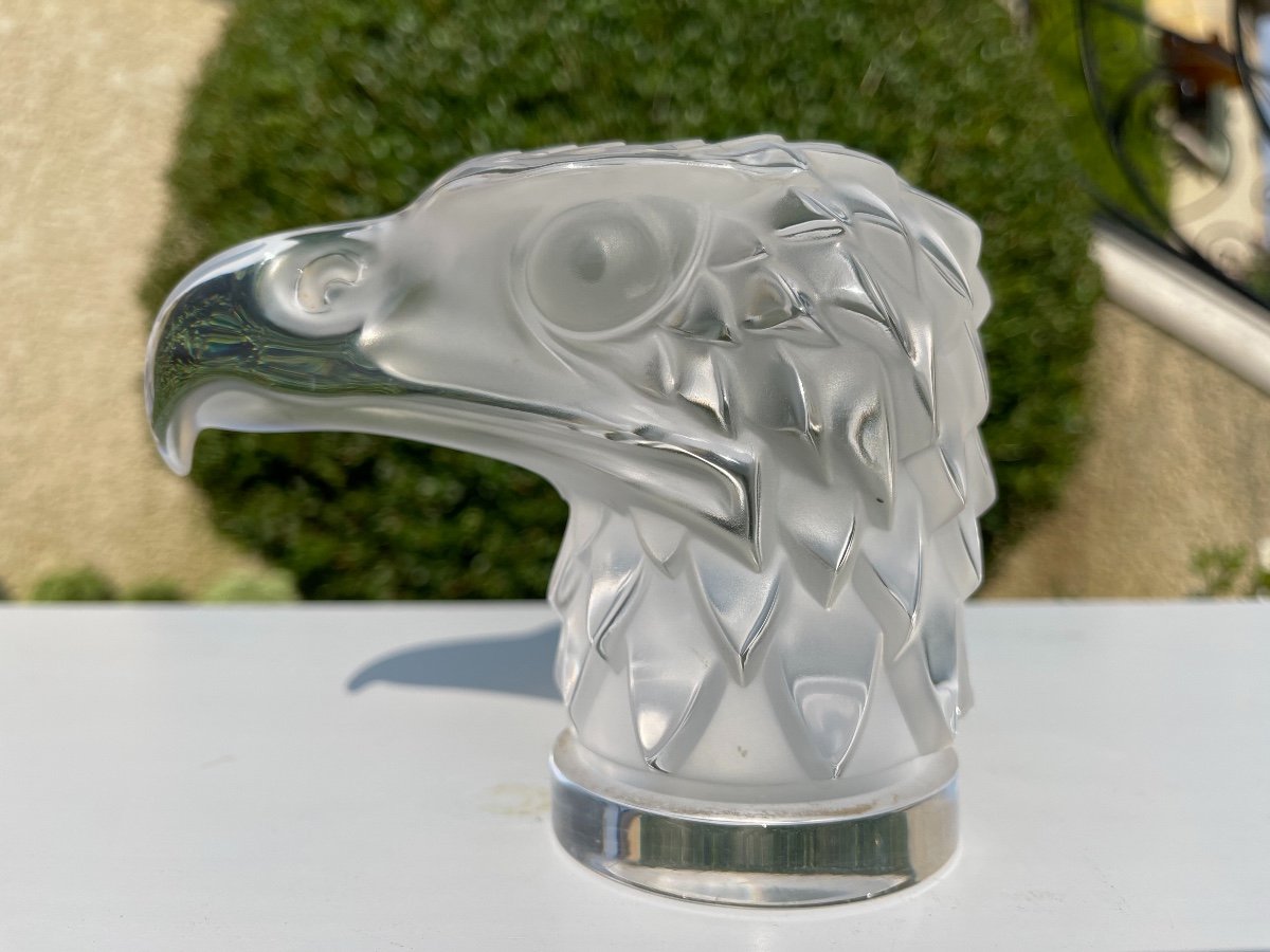 LALIQUE - Mascotte Tête D’aigle en Cristal-photo-4