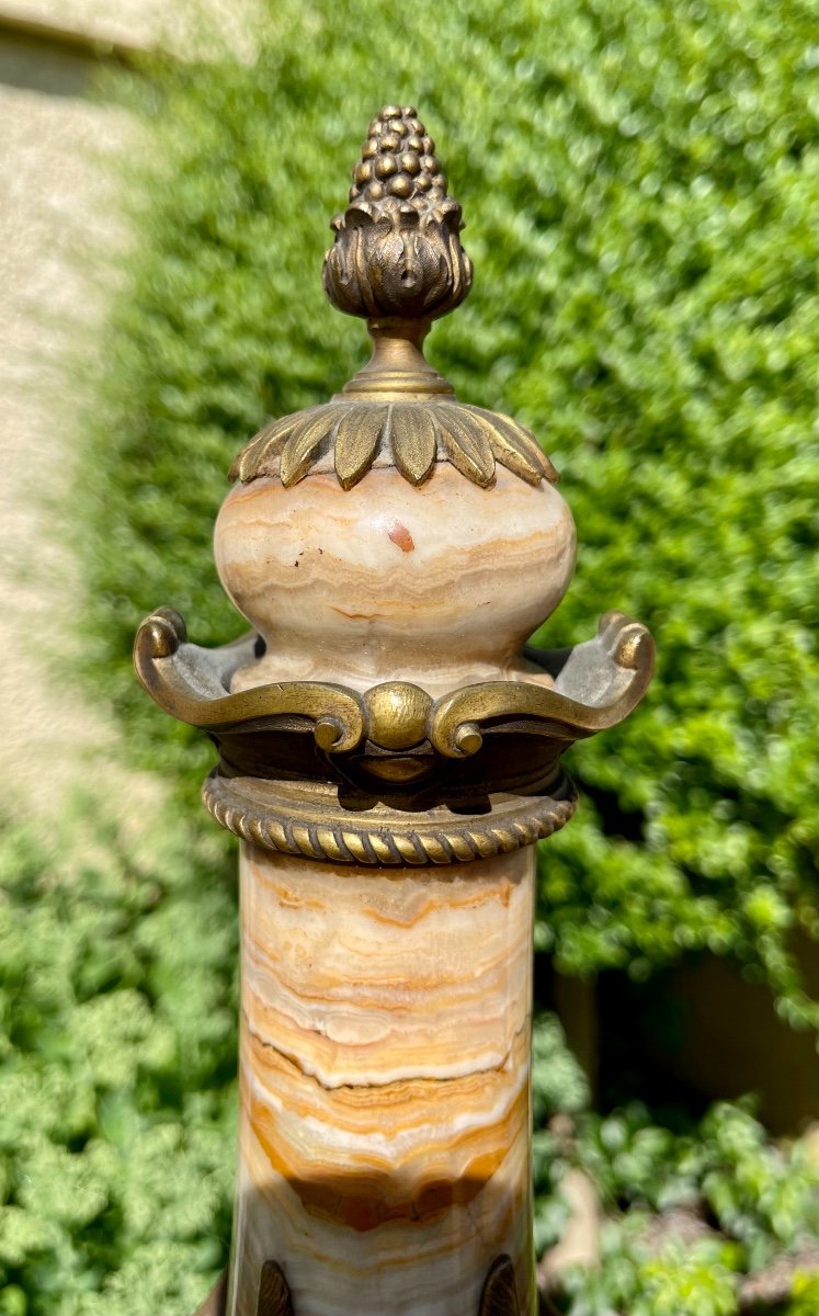 Paire de Vases en Onyx & Bronze Napoléon III -photo-3