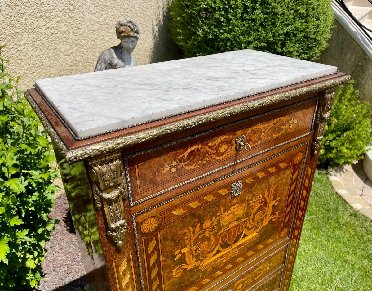 Secretaire Napoléon III en Marqueterie-photo-2