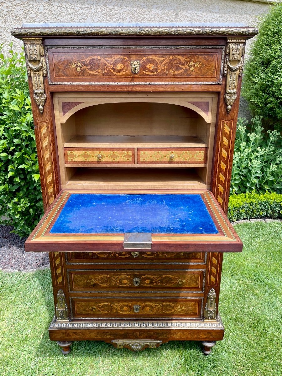 Secretaire Napoléon III en Marqueterie-photo-1