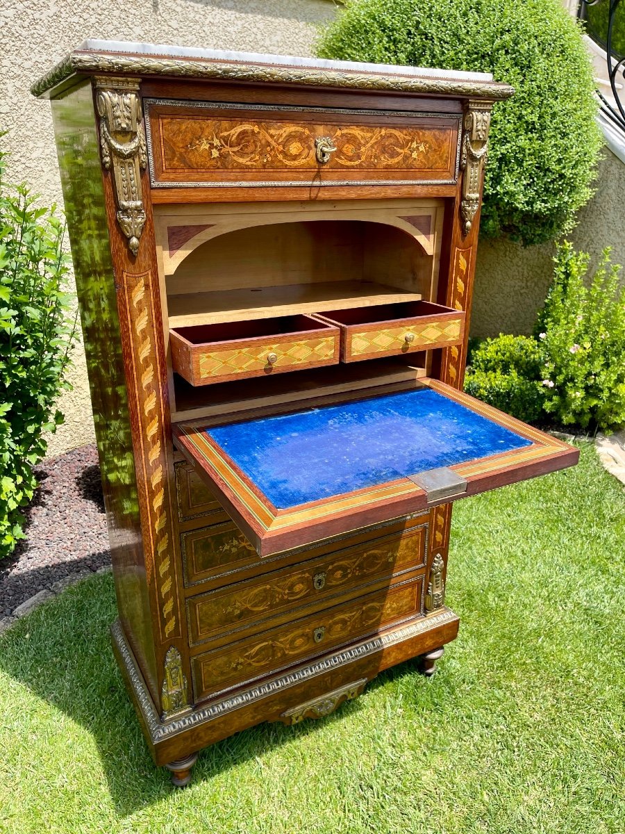 Secretaire Napoléon III en Marqueterie-photo-2