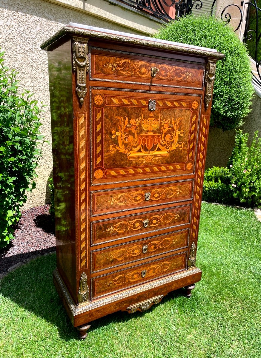 Secretaire Napoléon III en Marqueterie