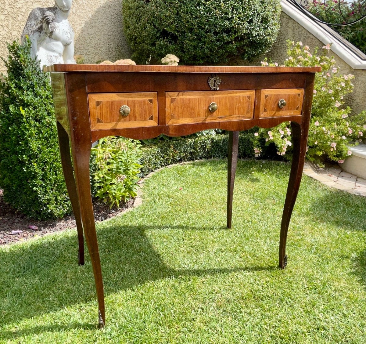 Louis XV Style Marquetry Dressing Table-photo-8